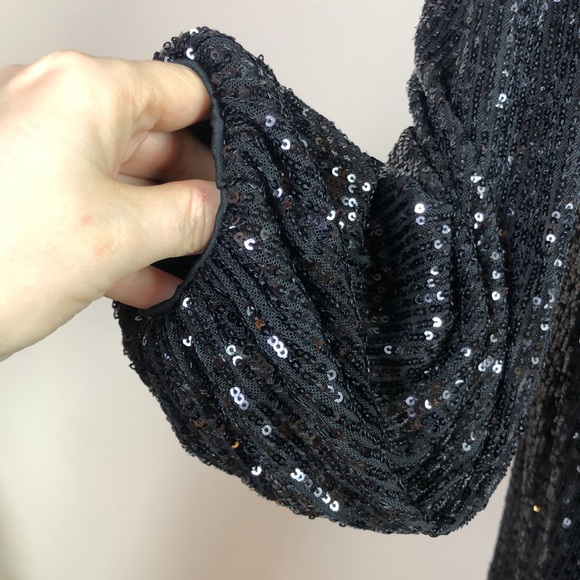 NEW Piombo Black Sequent Dress - Picture 4 of 10